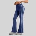 thumbnail image 2 of Womens Striped Flared Yoga Pants, High Waisted Flare Leggings Stretch Bell Bottom Bootcut Workout Dress Pants, 2 of 7