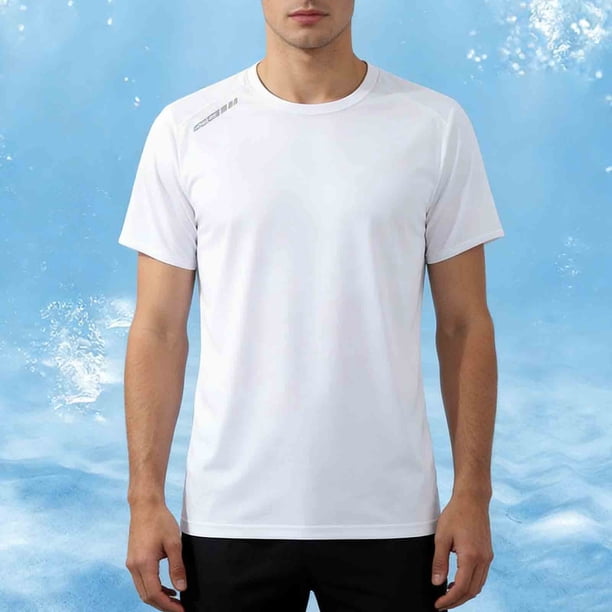 Ceisia Men's Breathable Ice-Silk Short Sleeve Crew Neck Sports T-Shirts, Solid Color Casual Gym Tops Gifts