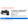 thumbnail image 2 of Air Compressor - Compatible with 2012 - 2015 Mercedes-Benz ML63 AMG 2013 2014, 2 of 3