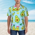 thumbnail image 2 of Xecao Cartoon Avocado print Hawaiian shirt - a stylish short-sleeve button-down for men, perfect for casual beach and tropical outings., 2 of 9