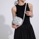 thumbnail image 4 of Bolso bandolera pequeño tejido para mujer, bolso tejido, bolso de hombro cuadrado (plateado), 4 of 7