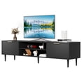 thumbnail image 2 of Emorefun Black TV Stand for up to 75 Inch TVs, Entertainment Center with Large Storage Cabinets for Bedroom, Office, 2 of 6