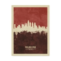 Trademark Fine Art 'Philadelphia Pennsylvania Skyline Red II' Canvas Art by Michael Tompsett