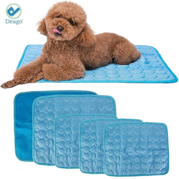 Deago 2Pack Pet Dog Cooling Mat for Kennels Crates Beds Soft Breathable