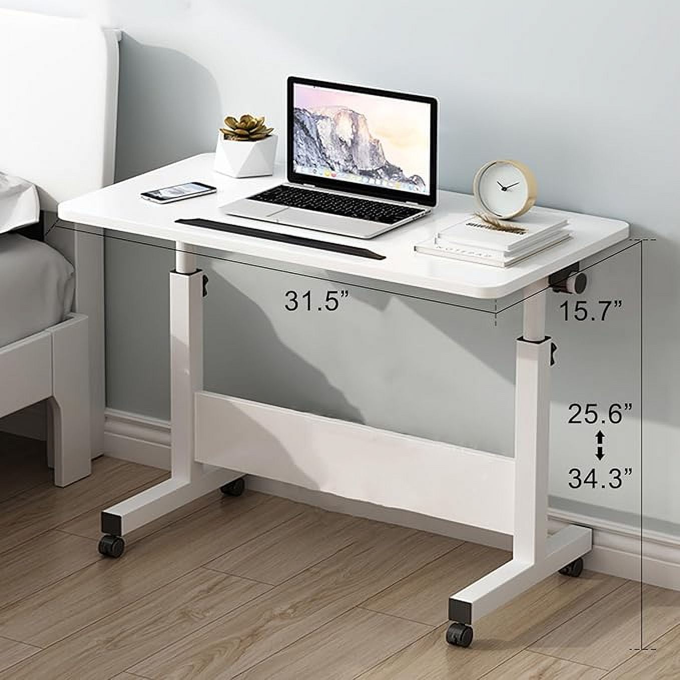 WXJHL Rolling Desk Adjustable Height,Rolling Computer Cart,Portable Laptop Desk,Small Adjustable Home Office Desk,Rolling Laptop Desk,Small Portable Desk