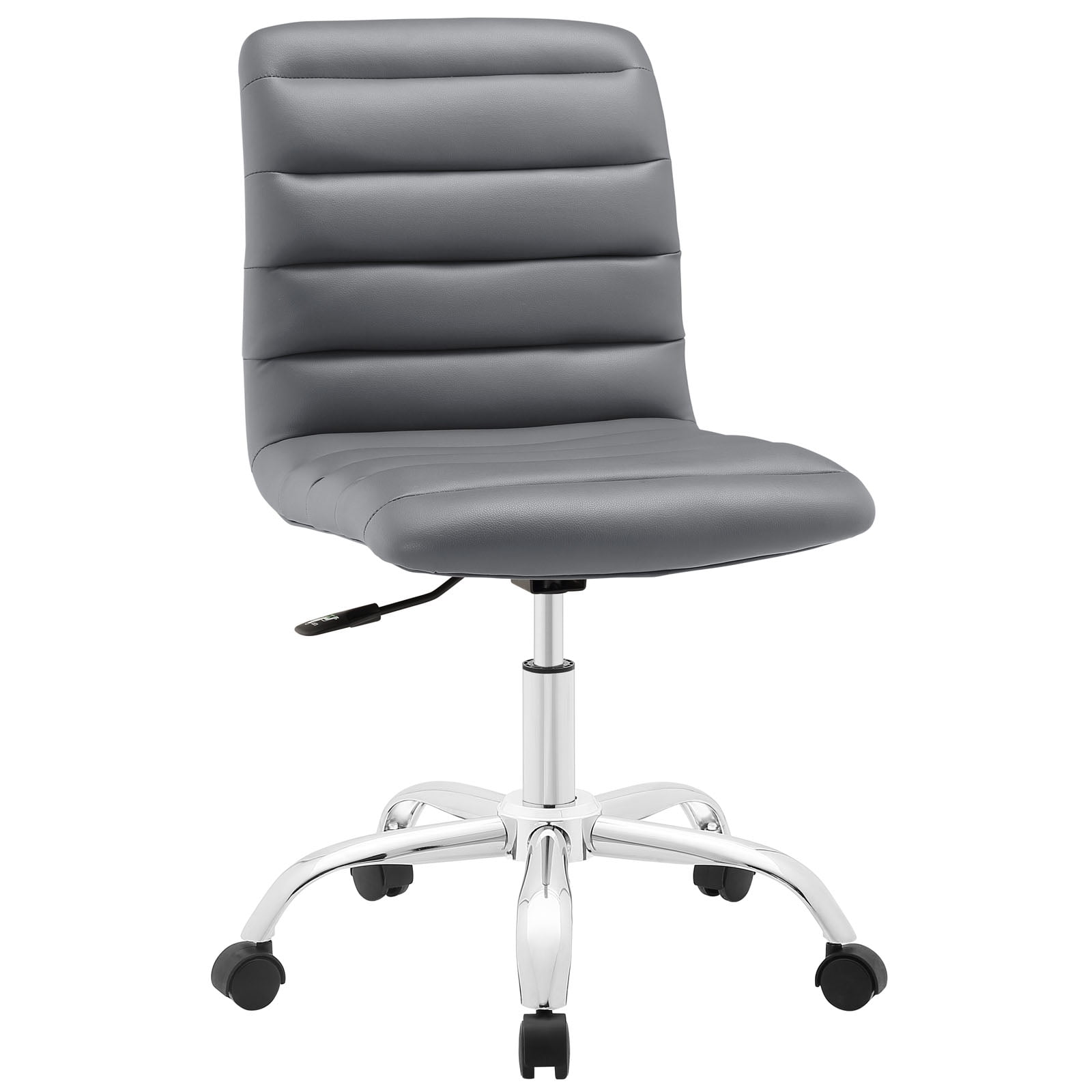 Modway ripple ribbed armless mid back swivel conference office chair in white hot sale