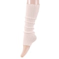 thumbnail image 4 of Women's Slouchy Scrunch Crew Socks Elegant Ribbed Knit Stacked Mid Calf Retro Fashion Hosiery Light pink, 4 of 4