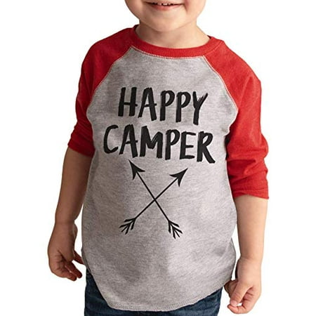

Custom Party Shop Unisex Happy Camper Outdoors Raglan Tee Red