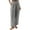 Gray-1, variant on UTTOASFAY Woman Pants Women Casual Solid Pants Cotton Linen Drawstring Elastic Waist Long Wide Leg Pants