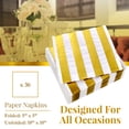 thumbnail image 3 of ELEGANT DISPOSABLE 3 PLY NAPKINS | for Upscale Wedding and Dining | 36 pc | Stripe Collection - Gold, 3 of 6