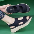 thumbnail image 5 of Gubotare Womens Orthopedic Walking Sandals with Arch Support Summer Open Toe Knitted Sports Shoes Lightweight Platform Sandals (Blue,Size 5), 5 of 9