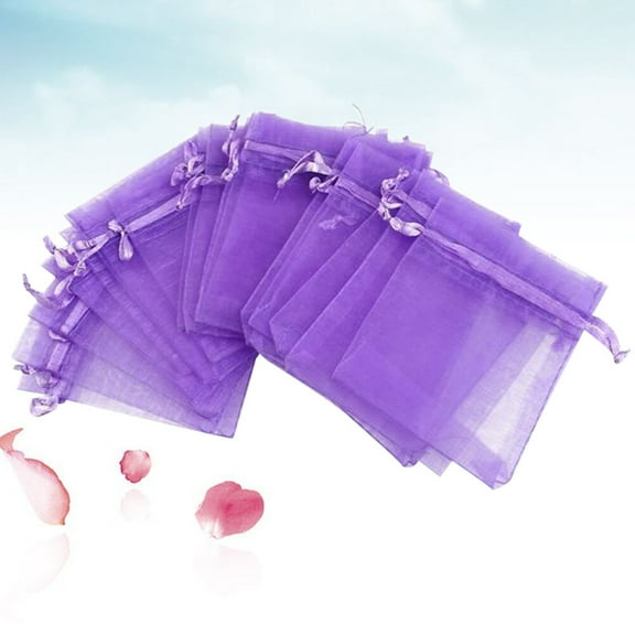 Raindrops Organza Pouches for Valentine's Day 100Pcs Small Drawstring Bags 2.7x3.5in