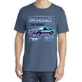 thumbnail image 2 of Wild Bobby, Ford Mustang GT The Boss Retro Neon Vintage, Cars and Trucks, Garment-Dyed Washed Look Short Sleeve Tees, Navy, Large, 2 of 3