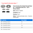 thumbnail image 2 of Drilled & Slotted Brake Rotors + Ceramic Pads Kit For Nissan Sentra 2013-2019 1.8L 2 of 4
