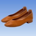 thumbnail image 3 of Viluyesy Womens Loafers Square Toe Faux Leather Slip On Arch Support Casual Work Cushioned Low Block Heel Shoes Brown Size US7.5, 3 of 7