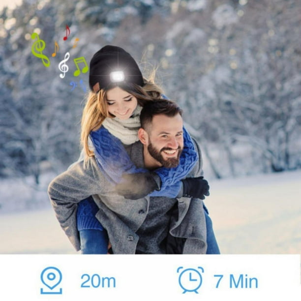 Idee Cadeau Homme Noel Original Bonnet Bluetooth - Cadeaux Pour Femme Music Bonnet Bluetooth 5.0 Bonnet Connecte Bluetooth Musique Bonnet Chapeau D'hiver Bluetooth Cadeau Papa, Noir, Taille Unique