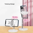 thumbnail image 2 of Hermoso soporte para teléfono de escritorio, conejo ajustable, rotación de 360°, compatible con teléfonos inteligentes de 4 a 7 pulgadas (blanco), 2 of 5