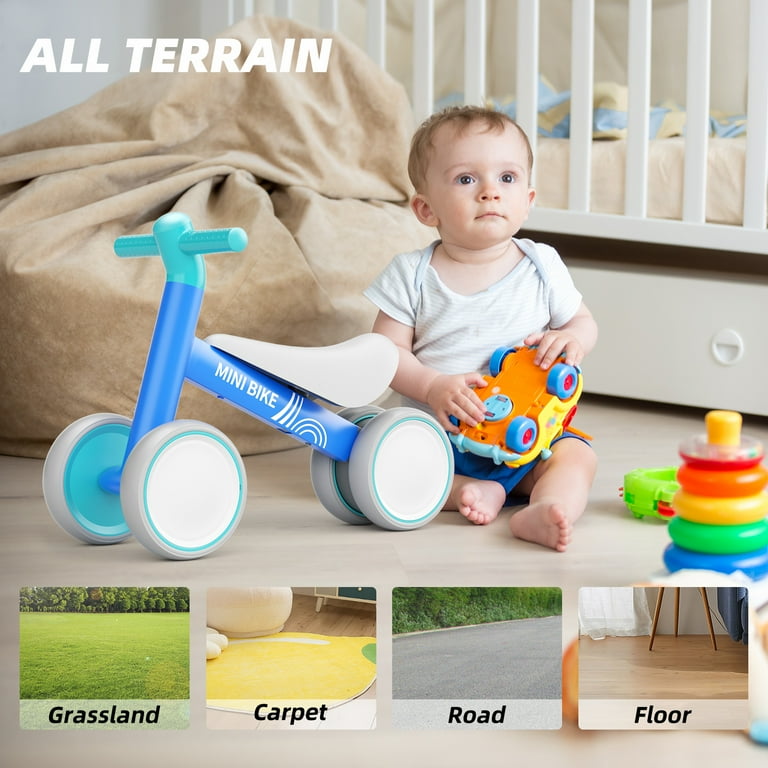 Baby Balance Bike Toys for 1 Year Old Gifts Boys Girls 10-24 Months Kids  Toy Toddler Best First Birthday Gift Children Walker No Pedal Infant 4  Wheels