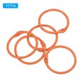 thumbnail image 3 of 1 Inch Loose Leaf Binder Rings Metal Colorful DIY Keychain for Index Card Scrapbooks, Orange, 15 Pack, 3 of 5