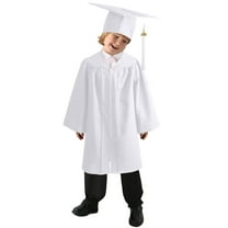 2025 Children Kindergarten Graduation Cap And Gown With 2025 Tassel White Cap And Gown For Kids