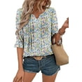 thumbnail image 3 of KISSMODA Womens Summer Tops Small V Neck Pleated Tops Tunic Tops Shirts S-3XL, 3 of 5
