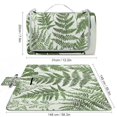 thumbnail image 2 of JRXY Boho Green Leaves Minimalist Botanical Floral Bohemian Plants Outdoor Picnic Mat for Camping Hiking Festivals Park Beach Grass, Square Foldable 58.3x58.3in, 2 of 6