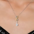 thumbnail image 3 of Gem Stone King 925 Silver and 10K Yellow Gold White Moissanite and White Lab Grown Diamond Pendant Necklace for Women | 2.26 Cttw | Pear Shape 10X7MM | With 18 inch Chain, 3 of 6