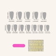 thumbnail image 5 of 3D Medium Long Press on Nails,Red French Tips Almond Shaped Rhinestone Nail Press ons with Flower Design 24Pcs False Nails, 5 of 6