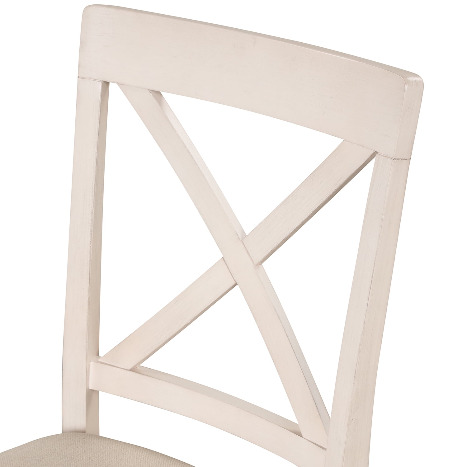 Kadyn 5 Piece Kitchen Dining Table and Chair Set, Dining Table Set for 4, Round Table and 4 Kitchen Room Chairs, Antique White
