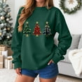 thumbnail image 5 of larppty Merry Christmas Sweatshirt for Women Drop Shoulder Long Sleeve Christmas Tree Pullover Lightweight Party Shirt (Green, XL), 5 of 9