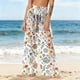 thumbnail image 1 of Pantalones de playa de gasa ligeros para mujer con protección solar, pantalones anchos de estilo bohemio estampados, blusa para mujer, 1 of 7