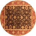 thumbnail image 1 of Ahgly Company Indoor Round Oriental Orange Industrial Area Rugs, 3' Round, 1 of 4