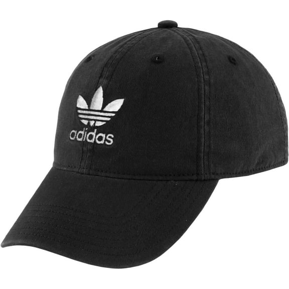 Women's adidas Originals Black Pre-Curve Washed Adjustable Hat - OSFA