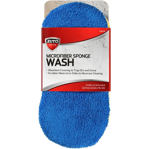 Auto Drive Car Wash Microfiber Sponge, Durable Scrubber Material, Great