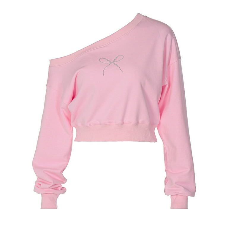 Off the shoulder cropped sweatshirt 2025