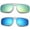 Goldsilver+Bluesilver, variant on 2 pack Polarized Unisex Clip on Flip up Sunglasses over Prescription and Reading Glasses Frames UV390