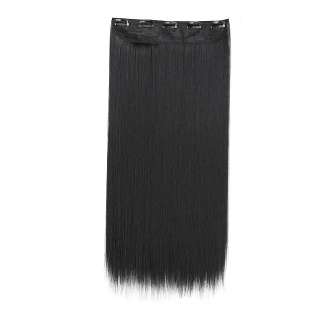 23.6 Inch Hair Extension Straight Clip in Synthetic Hair Extensions with 5 Clips Per Hairpiece for Women Girls