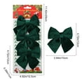 thumbnail image 3 of Velvet Christmas Bows, 3-Pack Flocked Holiday Decor, Tree Wreath Garland Accents, Elegant Festive Look, Home Seasonal Display, 3 of 8