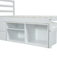 thumbnail image 4 of Full Size Platform Bed, Wood Bed Frame with Removable Storage Shelves, Built-in Two Storage Drawers, Space Saving, White, 4 of 7