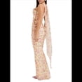 thumbnail image 2 of Vestido Tubo con Hombros Descubiertos para Mujer, Estilo Corsé, Plisado, Ajustado, para Invitada de Boda Formal, Conjunto de Dos Piezas. Impresión S, 2 of 9