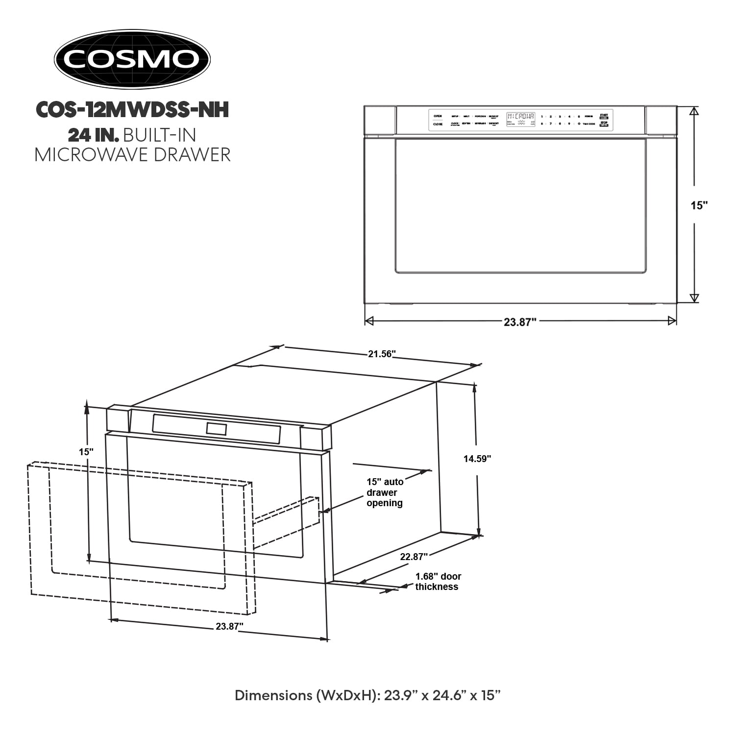 24 in. Built-in Microwave Drawer 1.2 cu. ft. Capacity in Stainless Steel