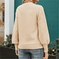 thumbnail image 5 of Multicolor Womens Sweatshirt Women's Solid Color Hairball Sweater Loose Long Sleeved Crew Neck Pullover Sweater Fall Clothes for Women, 5 of 5