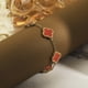 thumbnail image 5 of JeenMata Pulsera de Eslabones con Flores Rojas Bañada en Oro Amarillo, 5 of 6