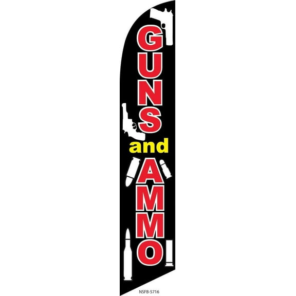 Guns and Ammo for Sale Feather Banner Swooper Flag, Replacement Flag Only