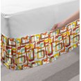thumbnail image 2 of Geometric Bed Skirt, Pattern of Colorful Round Rectangles on a Plain Background Modern Feels, Elastic Bedskirt Dust Ruffle Wrap Around for Bedding Decor, 4 Sizes, White and Multicolor, by Ambesonne, 2 of 2