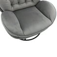 thumbnail image 6 of Swivel Chair with Ottoman Set, Velvet Tufted Upholstered Accent Chair, Single Sofa Chair with 360 Degree Metal Base for Living Room, Bedroom, Home Office, Gray, 6 of 9