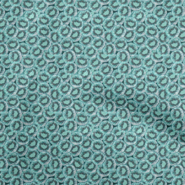 oneOone Polyester Spandex Turquoise Blue Fabric Fruit Watermelon Sewing Craft Projects Fabric Prints By Yard 56 Inch Wide