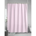 thumbnail image 5 of Fsddascl Pink White Stripe Shower Curtain Set - Long 72" x 84" Washable Bathtub Curtain with 12 Hooks, Modern Minimalist Geometric Striped Waterproof Fabric Stall Shower Curtains for Bathroom/Bathtub, 5 of 6