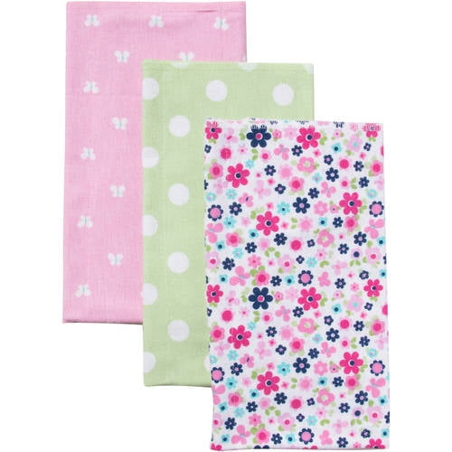 Gerber Cotton Burp Cloth, 3pk Girls