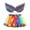 01-Multicolour, variant on Girls Tutu Skirts Sets Layered Tulle Ballet Skirt with Wing 2 Piece Festival Colorful Tutu Dress Up,Size 2-8 Years 01-Multicolour M